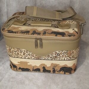 Pioneer Express Safari Makeup‎ Case Travel Bag Adjustable Strap & Top Handle